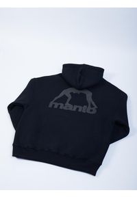 MANTO - Bluza sportowa męska Manto Label Oversize z kapturem. Typ kołnierza: kaptur. Kolor: czarny