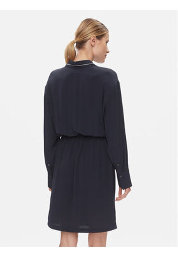 TOMMY HILFIGER - Tommy Hilfiger Sukienka koszulowa Smd Detail Fluid Knee Dress WW0WW41009 Granatowy Regular Fit. Kolor: niebieski. Materiał: wiskoza. Typ sukienki: koszulowe