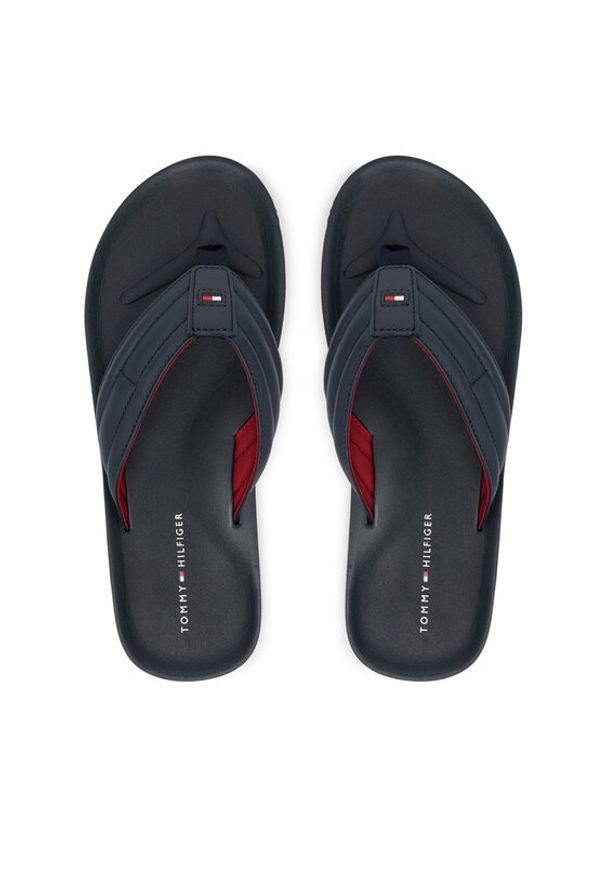 TOMMY HILFIGER - Tommy Hilfiger Japonki Hilfiger Padded Beach Sandal FM0FM05801 Granatowy. Kolor: niebieski. Materiał: syntetyk