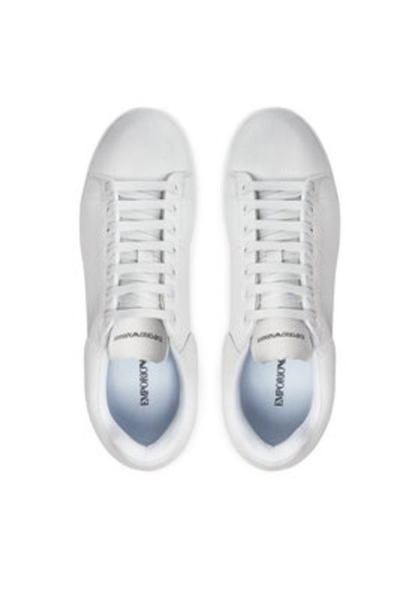 Emporio Armani Sneakersy X4X264 XF768 00001 Biały. Kolor: biały. Materiał: skóra