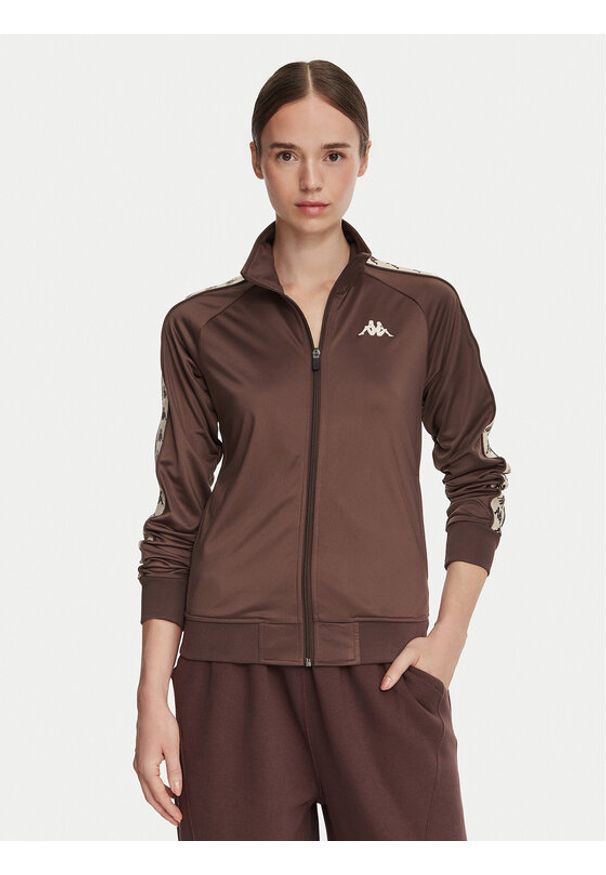 Kappa Bluza 222 Banda Wanniston Slim 301PSC0 Brązowy Regular Fit. Kolor: brązowy. Materiał: syntetyk