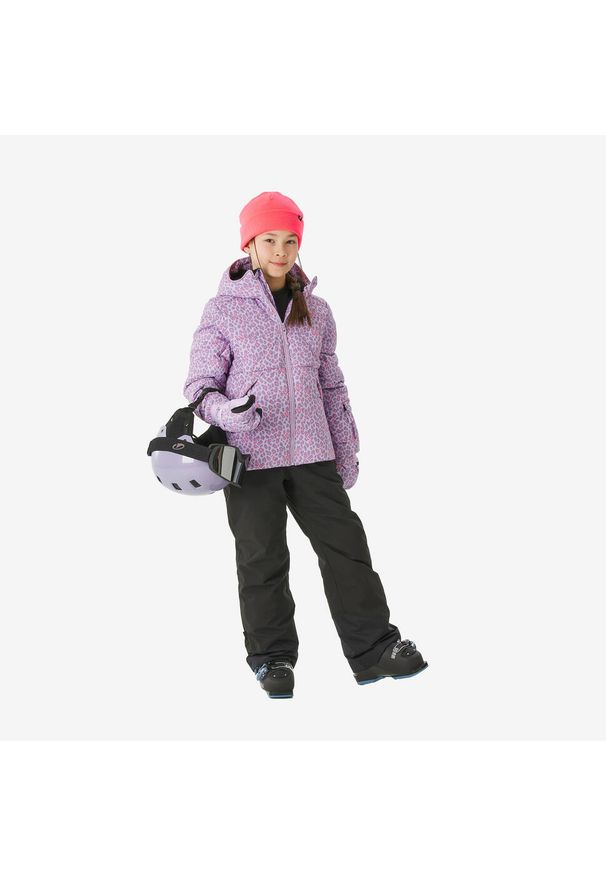 WEDZE - Kurtka narciarska dla dzieci Wedze 100 Warm. Kolor: fioletowy. Materiał: polar, materiał. Sezon: zima. Sport: narciarstwo