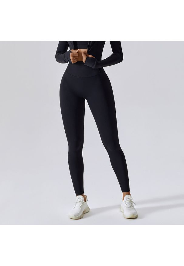Intica - Legginsy treningowe z wysokim stanem do ćwiczeń Diega. Stan: podwyższony. Kolor: czarny. Materiał: materiał. Sport: fitness