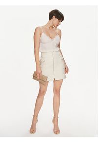 Morgan Spódnica mini 241-JZIP.F Beżowy Regular Fit. Kolor: beżowy. Materiał: bawełna #2
