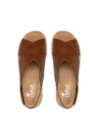 Rieker Espadryle V79B4-25A Brązowy. Kolor: brązowy. Materiał: skóra #4