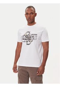 Guess T-Shirt M5BI72 I3Z14 Biały Slim Fit. Kolor: biały. Materiał: bawełna