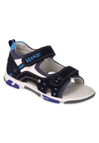 Befado obuwie dziecięce 170X104 niebieskie. Zapięcie: rzepy. Kolor: niebieski. Materiał: skóra