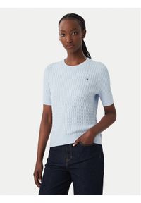 TOMMY HILFIGER - Tommy Hilfiger Bluzka WW0WW41787 Niebieski Regular Fit. Kolor: niebieski. Materiał: bawełna #1