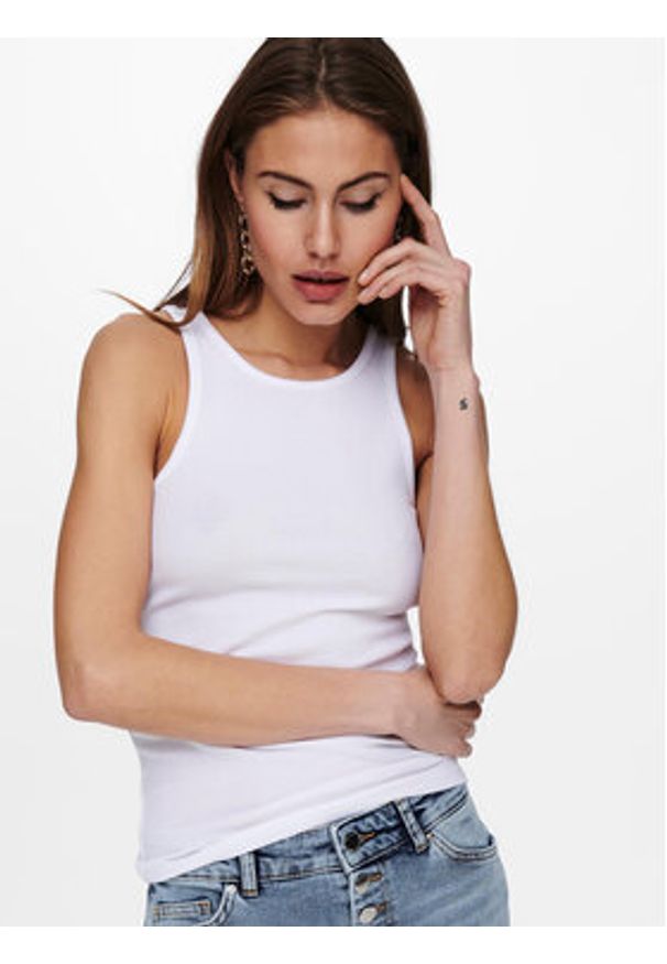 only - ONLY Top Kenya 15234659 Biały Regular Fit. Kolor: biały. Materiał: bawełna