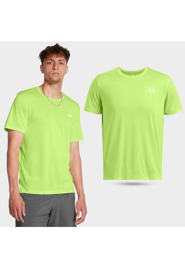 Koszulka fitness męska Under Armour t-shirt sportowy z krótkim rękawem. Kolor: zielony. Długość rękawa: krótki rękaw. Długość: krótkie. Sport: fitness