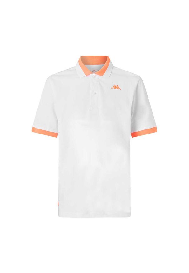 Polo Kappa Neon. Typ kołnierza: polo. Kolor: wielokolorowy, biały, pomarańczowy