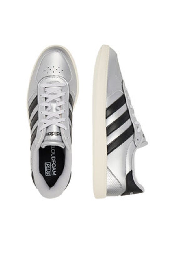 Adidas - adidas Sneakersy BREAKNET SLEEK JQ8263 Srebrny. Kolor: srebrny. Materiał: syntetyk, materiał