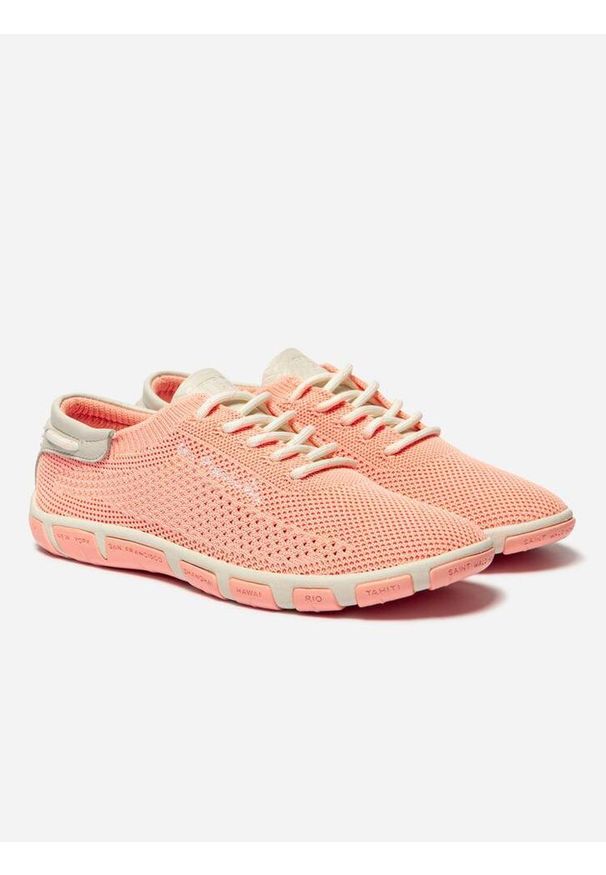 Niskie buty damskie TBS Jazaria. Kolor: różowy, pomarańczowy, wielokolorowy, żółty. Materiał: skóra. Sport: turystyka piesza