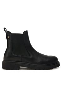 TOMMY HILFIGER - Tommy Hilfiger Sztyblety Cleated FW0FW08766 Czarny. Kolor: czarny. Materiał: skóra