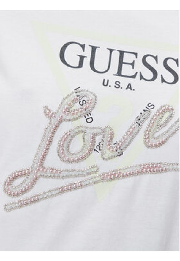 Guess T-Shirt W5GI05 I3Z14 Biały Regular Fit. Kolor: biały. Materiał: bawełna