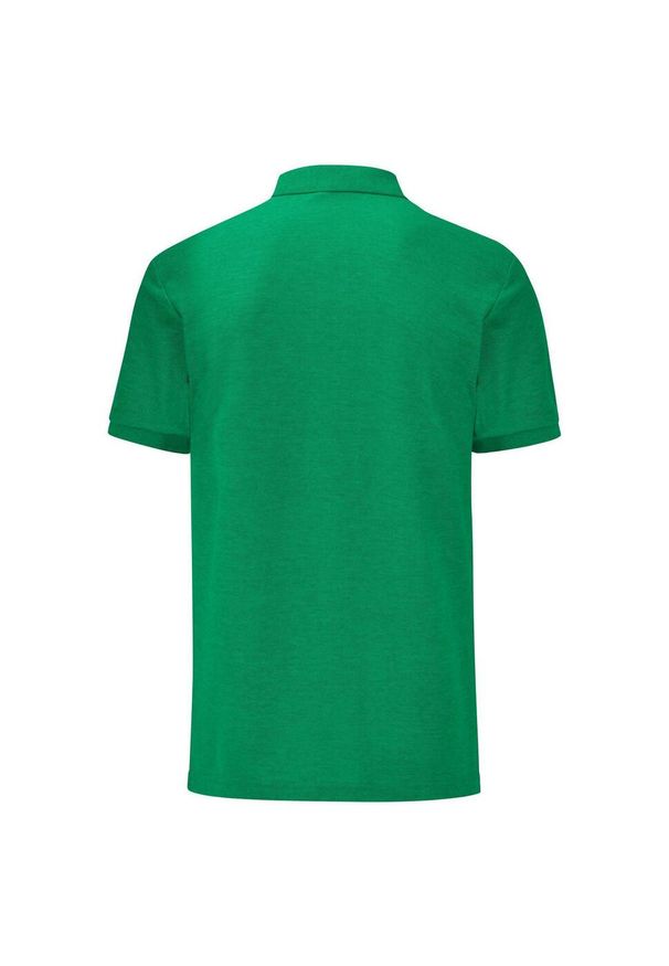 FRUIT OF THE LOOM - Koszulka Polo Męska Dopasowana. Typ kołnierza: polo. Kolor: zielony. Materiał: poliester, bawełna