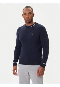 Aeronautica Militare Sweter 252MA1608UL00924 Granatowy Regular Fit. Kolor: niebieski. Materiał: wełna #1