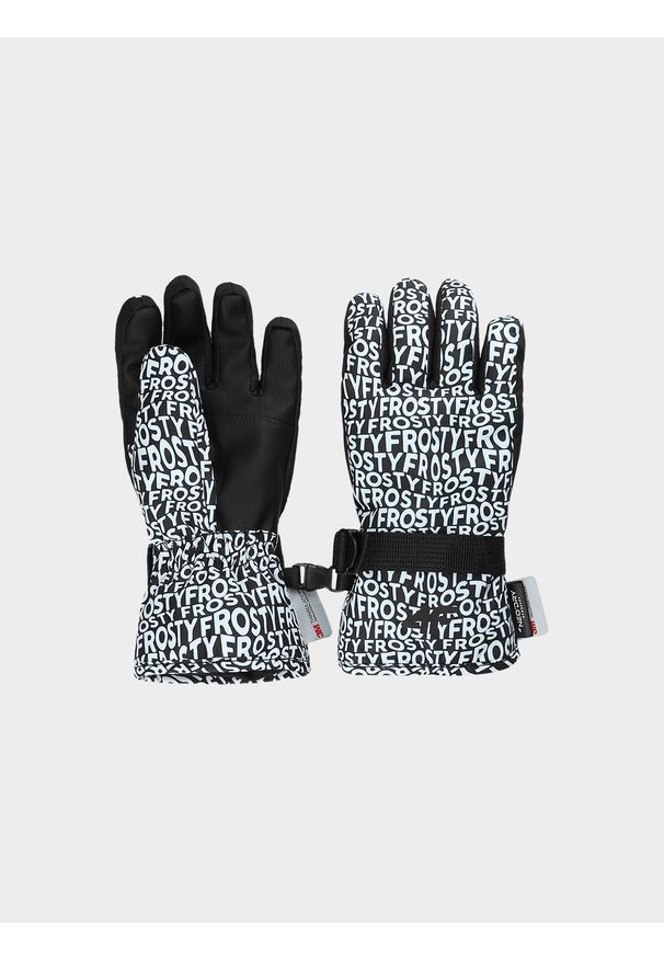 4f - 4F Rękawiczki narciarskie Thinsulate dziewczęce - multikolor S. Kolor: wielokolorowy. Materiał: dzianina, syntetyk, materiał, tkanina. Technologia: Thinsulate. Sezon: zima. Sport: narciarstwo