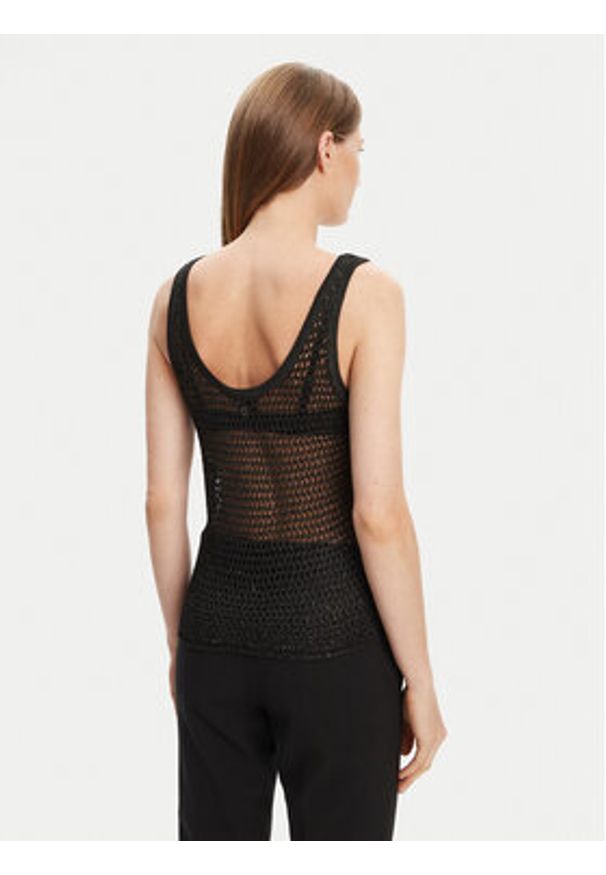 Guess Top W5YR29 Z37G0 Czarny Regular Fit. Kolor: czarny. Materiał: syntetyk