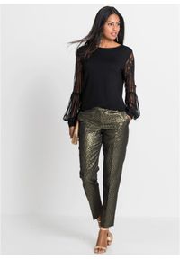 bonprix - Shirt z długim rękawem i koronkowymi rękawami. Kolor: czarny. Materiał: koronka. Długość rękawa: długi rękaw. Długość: długie. Wzór: koronka. Styl: elegancki #3