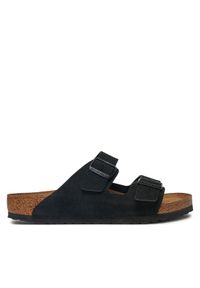 Birkenstock Klapki Arizona 1027152 Czarny. Kolor: czarny. Materiał: skóra, zamsz