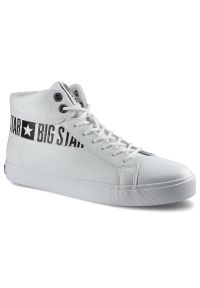 Big-Star - Białe Sneakersy Big Star Męskie Wygodne Obuwie. Okazja: na co dzień. Kolor: biały. Materiał: skóra ekologiczna, guma, materiał. Szerokość cholewki: normalna