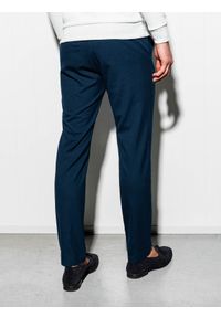 Ombre Clothing - Spodnie męskie chino P832 - granatowe - S. Kolor: niebieski. Materiał: tkanina, elastan, poliester, wiskoza. Styl: klasyczny, elegancki #3