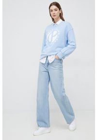 Pepe Jeans bluza bawełniana Wyllile damska kolor niebieski z nadrukiem. Kolor: niebieski. Materiał: bawełna. Wzór: nadruk #3