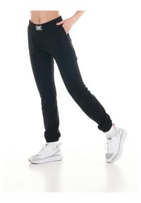LEONE 1947 APPAREL - Damskie joggery w kolorze złotym i srebrnym. Kolor: czarny. Materiał: tkanina. Sport: fitness