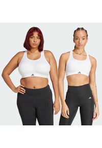 Adidas - Biustonosz treningowy TLRD Impact o mocnym wsparciu. Kolekcja: plus size. Kolor: biały. Materiał: materiał. Technologia: ClimaCool (Adidas). Sport: fitness