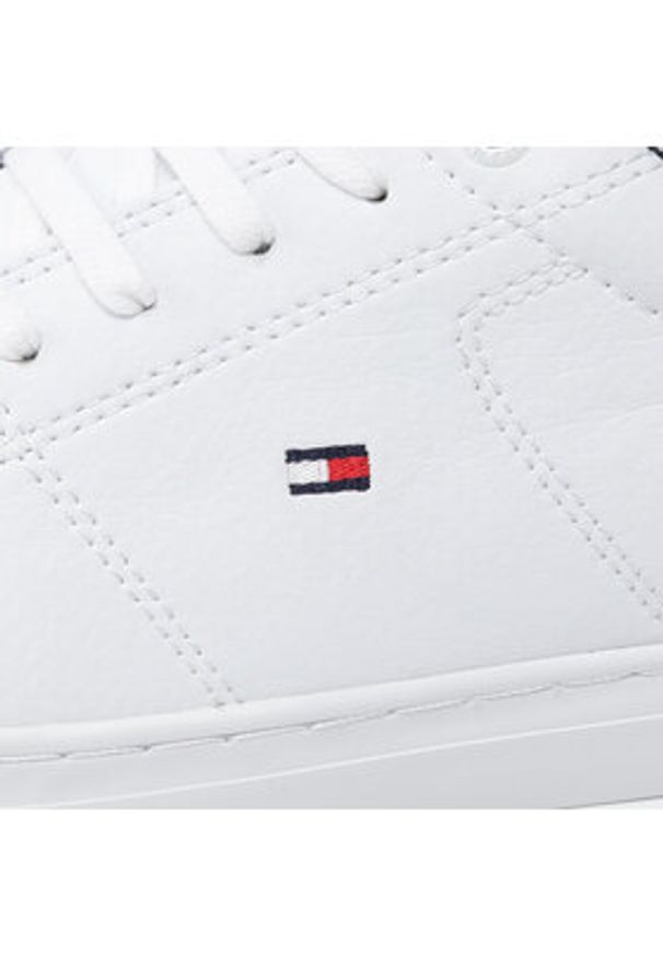 TOMMY HILFIGER - Tommy Hilfiger Sneakersy Essential Leather Detail Vulc FM0FM04047 Biały. Kolor: biały. Materiał: skóra