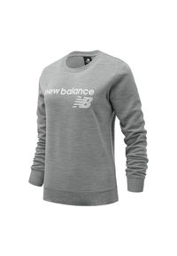 Bluza damska New Balance WT03811AG – szara. Kolor: szary. Materiał: tkanina, bawełna. Styl: klasyczny #1