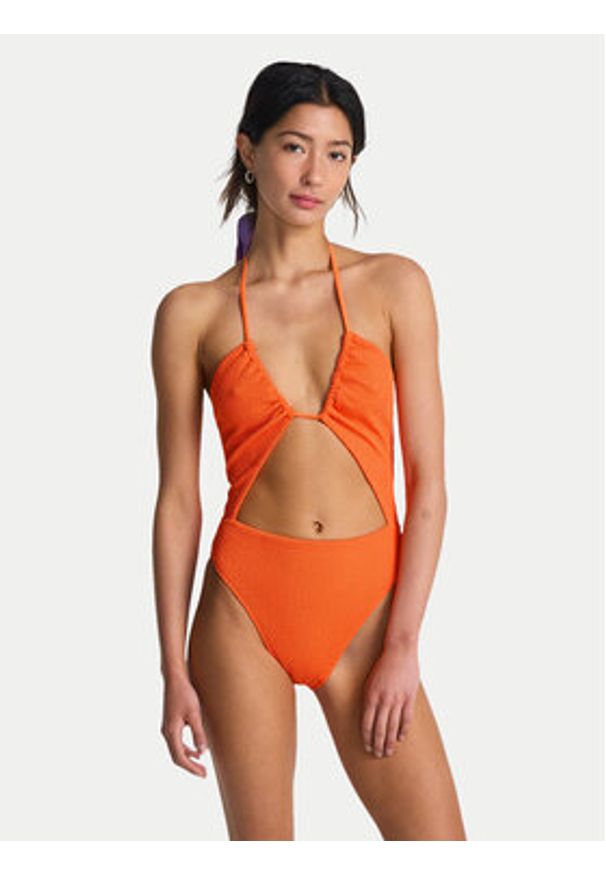 Billabong Strój kąpielowy EBJX100115 Pomarańczowy. Kolor: pomarańczowy. Materiał: syntetyk
