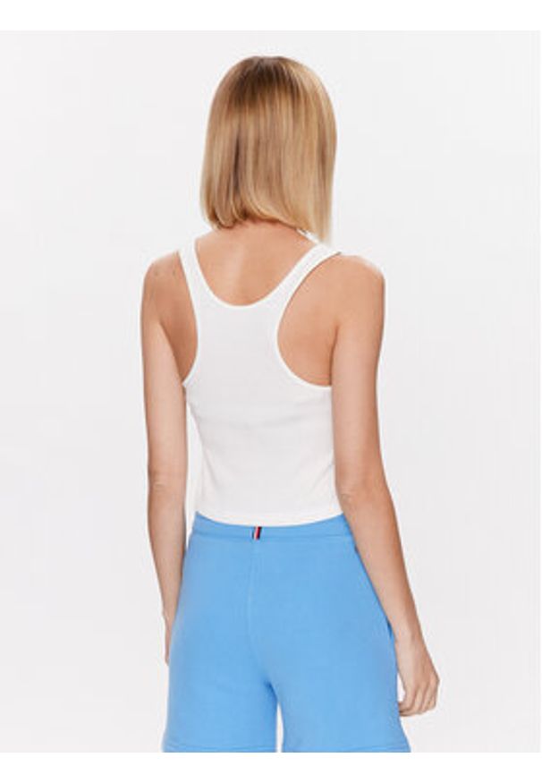 TOMMY HILFIGER - Tommy Hilfiger Top UW0UW04414 Biały Slim Fit. Kolor: biały. Materiał: syntetyk