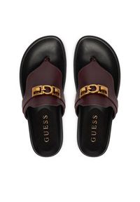 Guess Japonki FLJFRR LEA03 Bordowy. Kolor: czerwony. Materiał: skóra #2