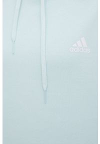 Adidas - adidas Bluza HD6771 damska kolor turkusowy z kapturem gładka. Typ kołnierza: kaptur. Kolor: turkusowy. Materiał: bawełna, poliester. Długość rękawa: długi rękaw. Długość: długie. Wzór: gładki #4