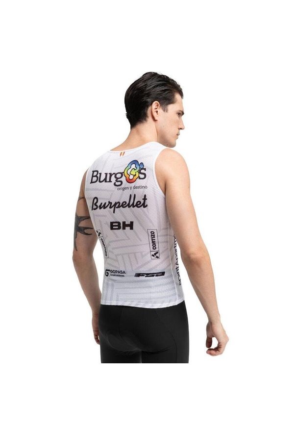 SIROKO - Męska kolarska podkoszulka potówka Burgos Burpellet BH x Siroko Siroko BBBH BL. Kolor: biały. Materiał: tkanina, skóra. Sport: kolarstwo
