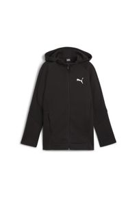 Puma - Młodzieżowa bluza z kapturem z zamkiem na całej długości EVOSTRIPE PUMA Black. Typ kołnierza: kaptur. Kolor: czarny. Długość rękawa: raglanowy rękaw #1