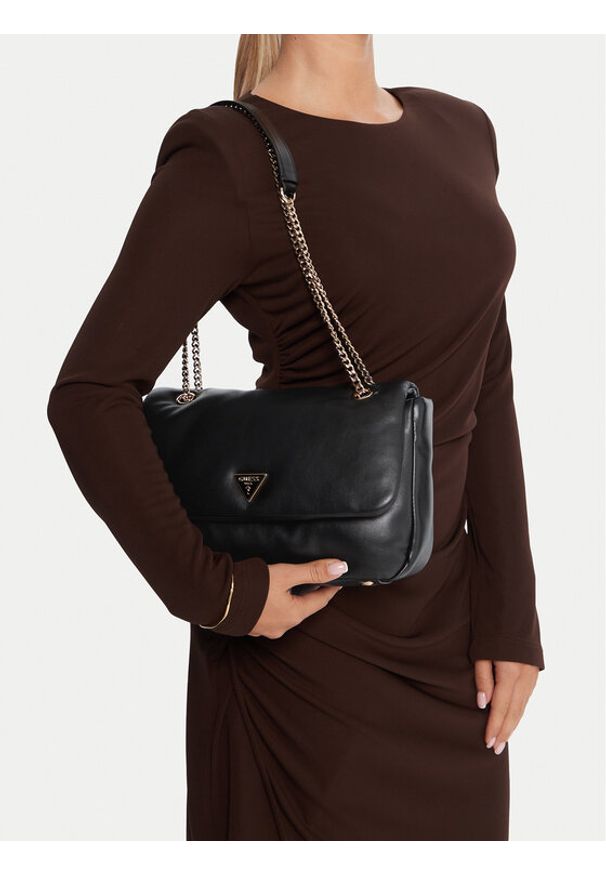 Guess Torebka Sunetra HWNG75 34210 Czarny. Kolor: czarny. Materiał: skórzane
