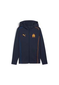 Puma - Dziecięca bluza dresowa OM 2024/25. Kolor: niebieski, pomarańczowy, wielokolorowy. Materiał: dresówka. Sport: piłka nożna