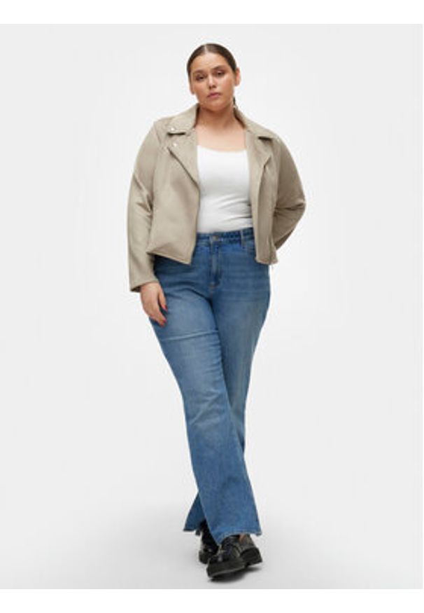 Vero Moda Curve Kurtka z imitacji skóry Jose 10308583 Szary Slim Fit. Kolor: szary. Materiał: skóra
