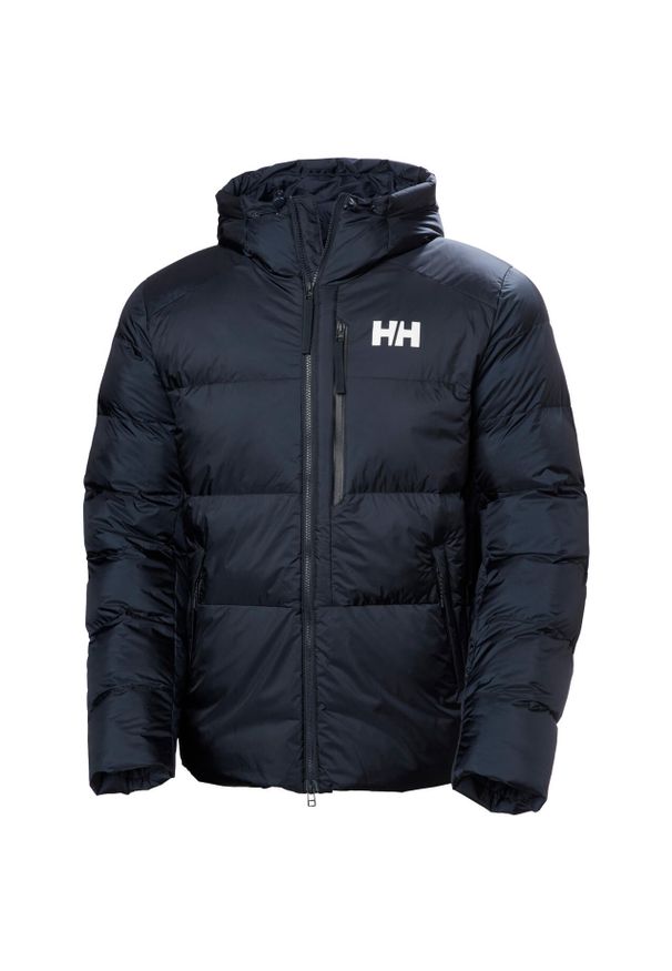 Kurtka z kapturem Helly Hansen Active Winter. Typ kołnierza: kaptur. Kolor: niebieski. Materiał: puch. Sport: turystyka piesza