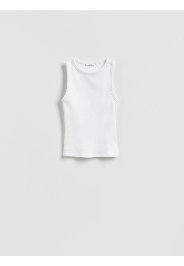 Reserved - Bawełniany top - biały. Kolor: biały. Materiał: bawełna