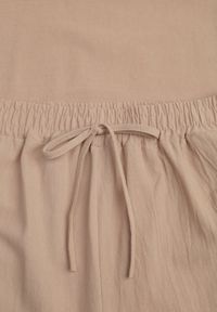 Renee - Ciemnobeżowy Komplet z Bawełną i Lnem Koszulka i Szerokie Spodnie Isadell. Kolor: beżowy. Materiał: len, bawełna #3
