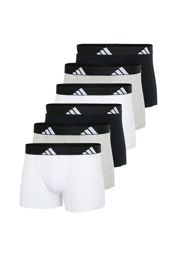 Adidas - Bokserki Active Flex Cotton 6 pak. Kolor: szary. Materiał: bawełna, elastan. Sport: fitness