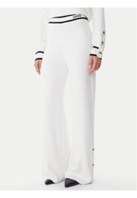 Liu Jo Sport Spodnie dzianinowe TF5252 MS59L Écru Regular Fit. Materiał: syntetyk. Styl: sportowy