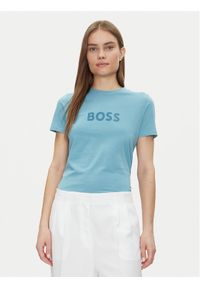 BOSS T-Shirt 50501139 Błękitny Regular Fit. Kolor: niebieski. Materiał: bawełna