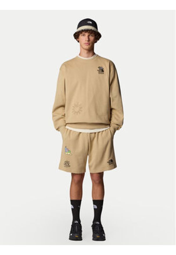 The North Face Szorty sportowe Unisex Mountain Cleanup NF0A8C2X Beżowy Relaxed Fit. Kolor: beżowy. Materiał: bawełna