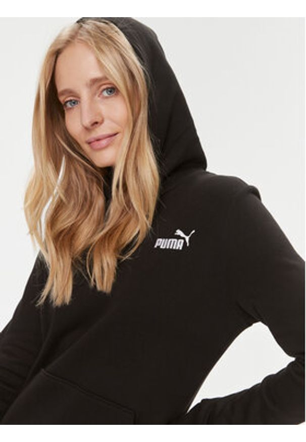 Puma Bluza Ess+ Embroidery 670004 Czarny Regular Fit. Kolor: czarny. Materiał: bawełna, syntetyk