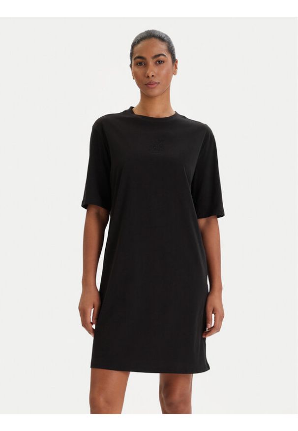 Armani Exchange Sukienka codzienna XW000825 AF10356 UC001 Czarny Regular Fit. Okazja: na co dzień. Kolor: czarny. Materiał: bawełna. Typ sukienki: proste. Styl: casual